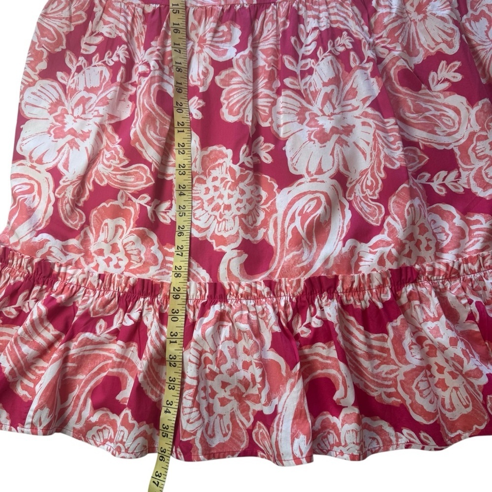 Crown & Ivy Coral and White Paisley Floral Flutter Sleeve Mini 1X Dress - Picture 7 of 8